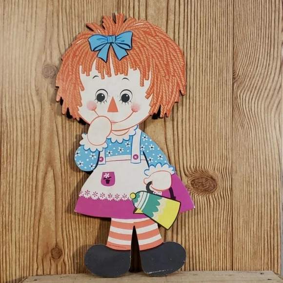Raggedy Ann and Andy placquards 1972 GOOD CONDITIO - Picture 3 of 8